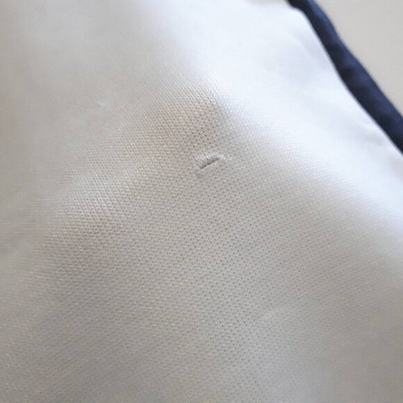 Preloved Puma white & contrasting blue grey wide leg cropped trackpants, L - Picture 11 of 12